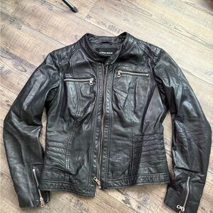 Classic Black Leather Motorcycle Jacket